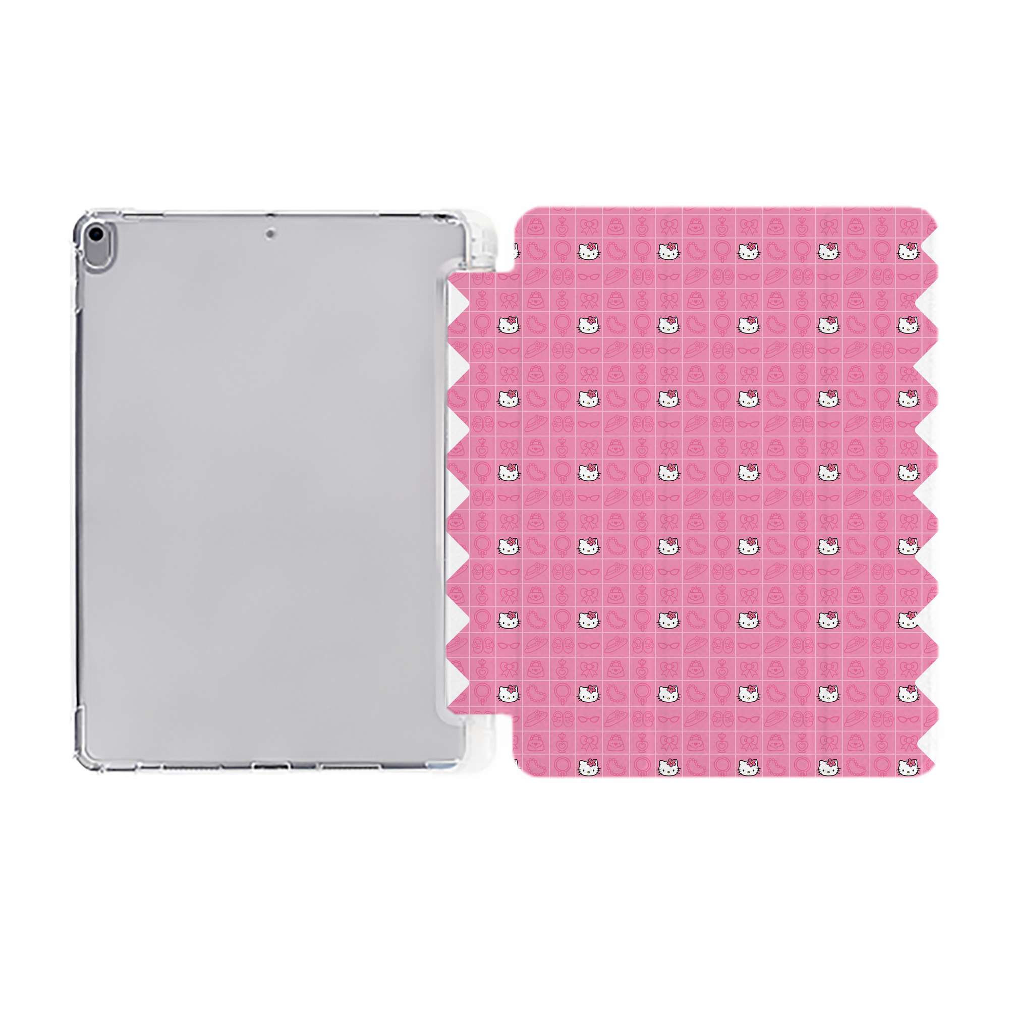 （画像用） Hello Kitty ハローキティ IPad ケース ペン収納付き 三つ折りスタンド PUレザー×シリコン 対応機種9.5/10.5/10.9インチ